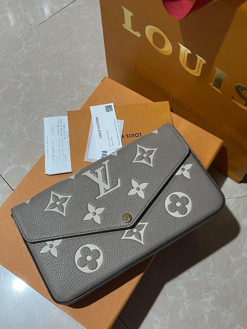 Guaranteed authentic LV felicie empreinte bicolor (Category: Luxury Bags & Wallets) located in Naga. Submitted by akimadison.ph (Listing ID 1325616920, Image 1). Description: Guaranteed authentic! Lv felicie pochette empreinte bicolor in TOURTERELLE/CREME Comes with receipt also! With 2 INSERTS Microchipped Super steal!!.