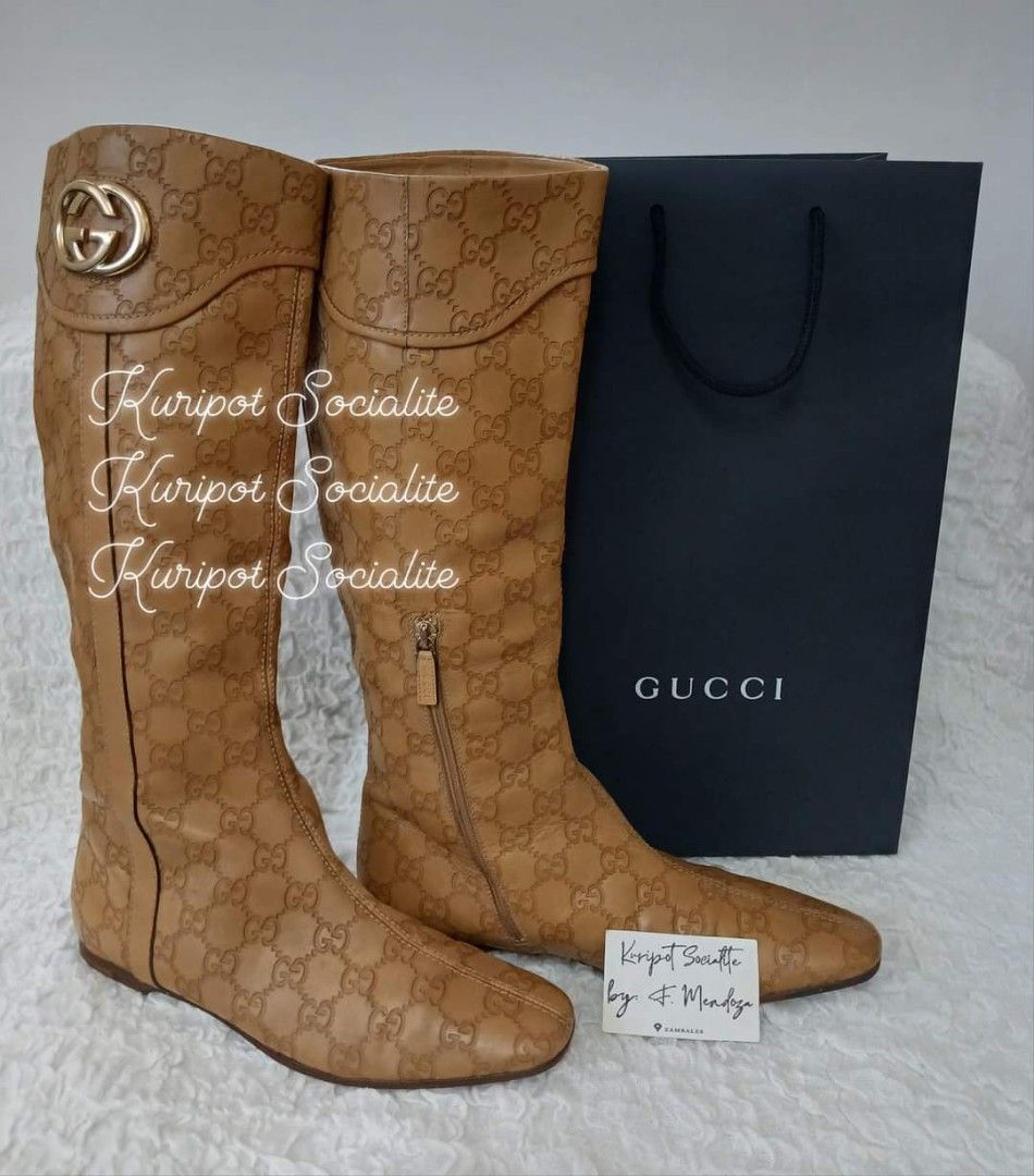 Gucci monogram boots store
