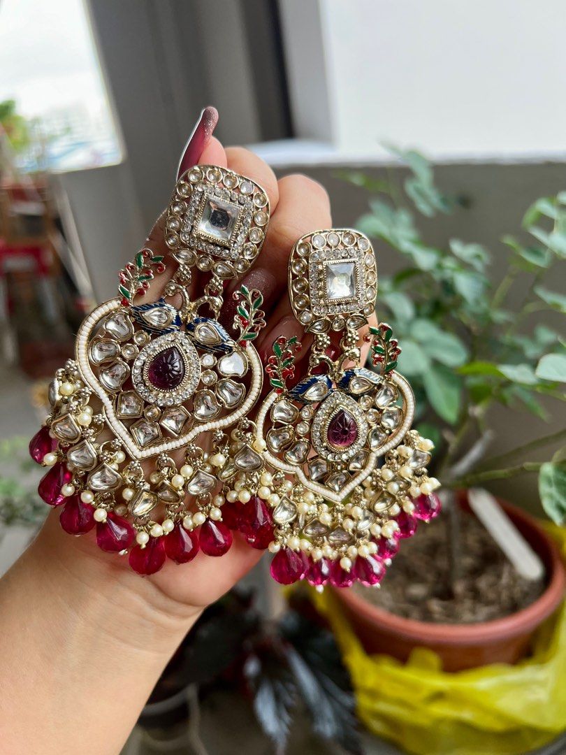 Indian Pakistani Jewellery Morni Earrings Women s Fashion Jewelry Organisers Earrings on Carousell
