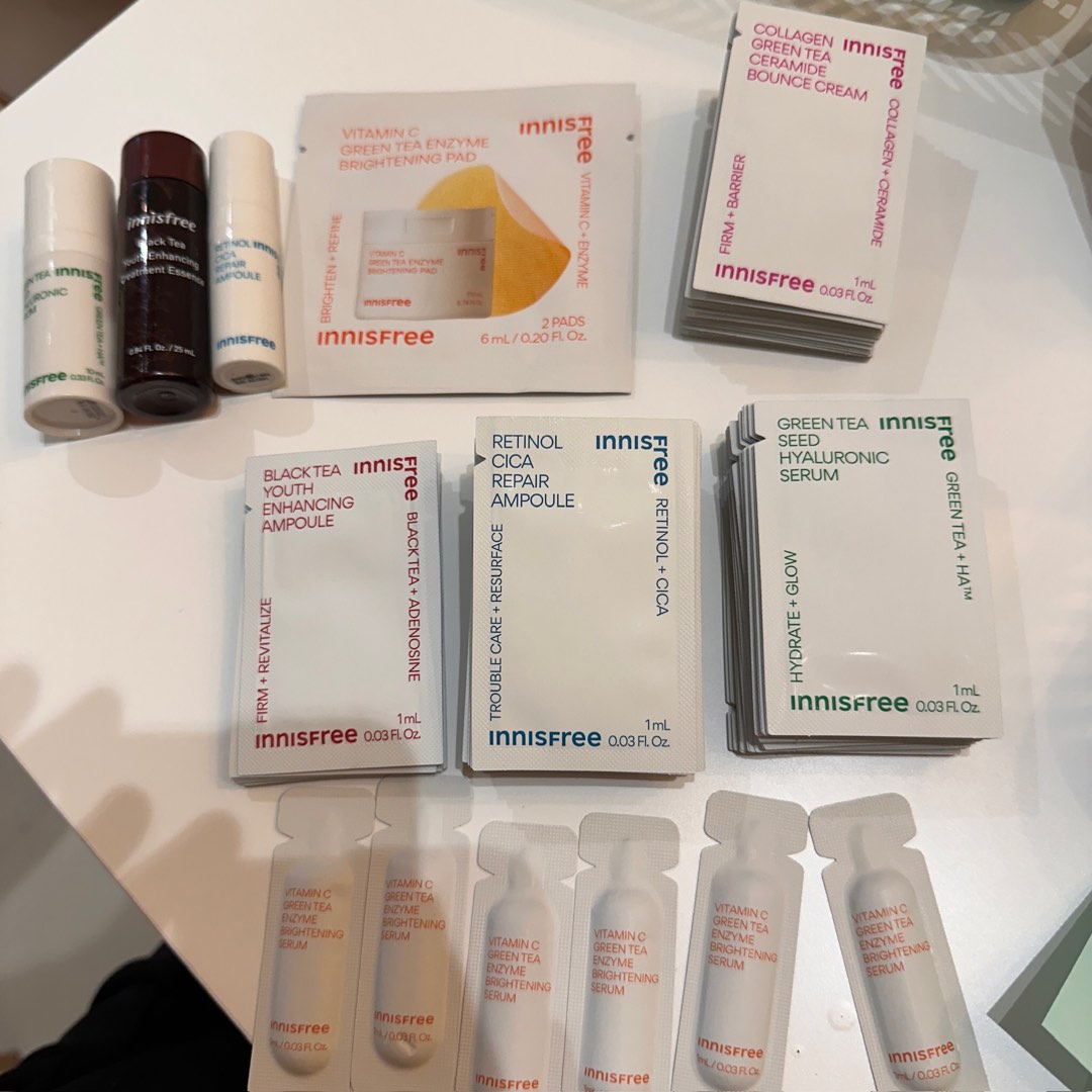 Innisfree samples (Vitamin C Green Tea Brightening Serum, Green Tea ...