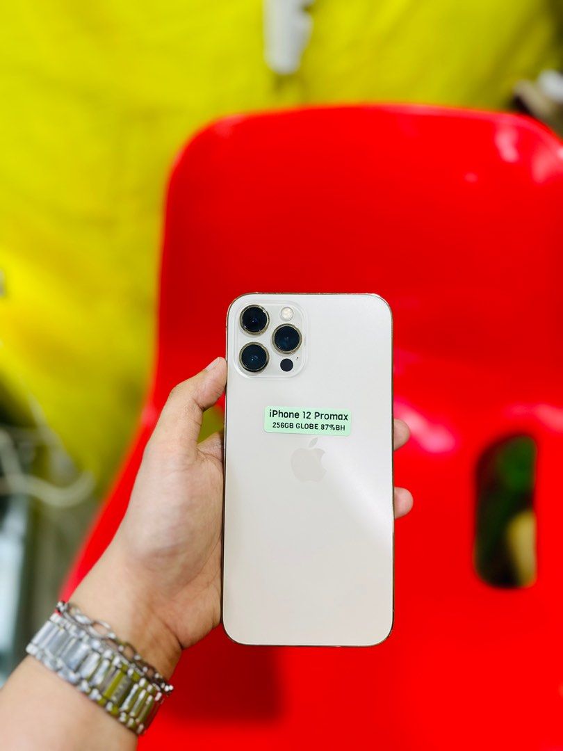Iphone 12 Promax 256GB GLOBELOCKED 87BH NO ISSUES (Category: iPhone 12 Series) located in Pasig City. Submitted by najihahtelecomshop2018 (Listing ID 1325577174, Image 2). Description: 🔸WE BUY AND SELL ANY KINDS OF GADGETS ( Pass sa Old Model ) 🔸 OPEN FOR SWAP/SELLING: (INSTALLMENT THRU CREDITCARD/GGIVES/SPAYLATER) ‼️TAKENOTE: PASS SA MGA SCAMMERS | THIRD PARTY )‼️ Quick Specs: ⤵️ (ONHAND) IPhone 12 Promax 256GB 87BH GLOBELOCKEF NO HIDDEN ISSUE