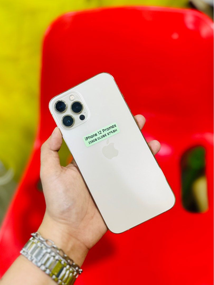 Iphone 12 Promax 256GB GLOBELOCKED 87BH NO ISSUES (Category: iPhone 12 Series) located in Pasig City. Submitted by najihahtelecomshop2018 (Listing ID 1325577174, Image 1). Description: 🔸WE BUY AND SELL ANY KINDS OF GADGETS ( Pass sa Old Model ) 🔸 OPEN FOR SWAP/SELLING: (INSTALLMENT THRU CREDITCARD/GGIVES/SPAYLATER) ‼️TAKENOTE: PASS SA MGA SCAMMERS | THIRD PARTY )‼️ Quick Specs: ⤵️ (ONHAND) IPhone 12 Promax 256GB 87BH GLOBELOCKEF NO HIDDEN ISSUE
