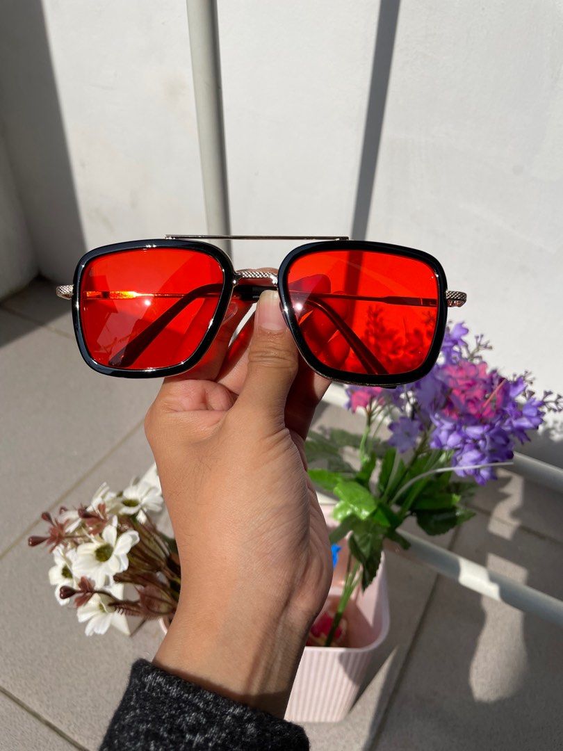 Aviator Iron Man Red Glasses SALE Kacamata Edith Iron Men Tony