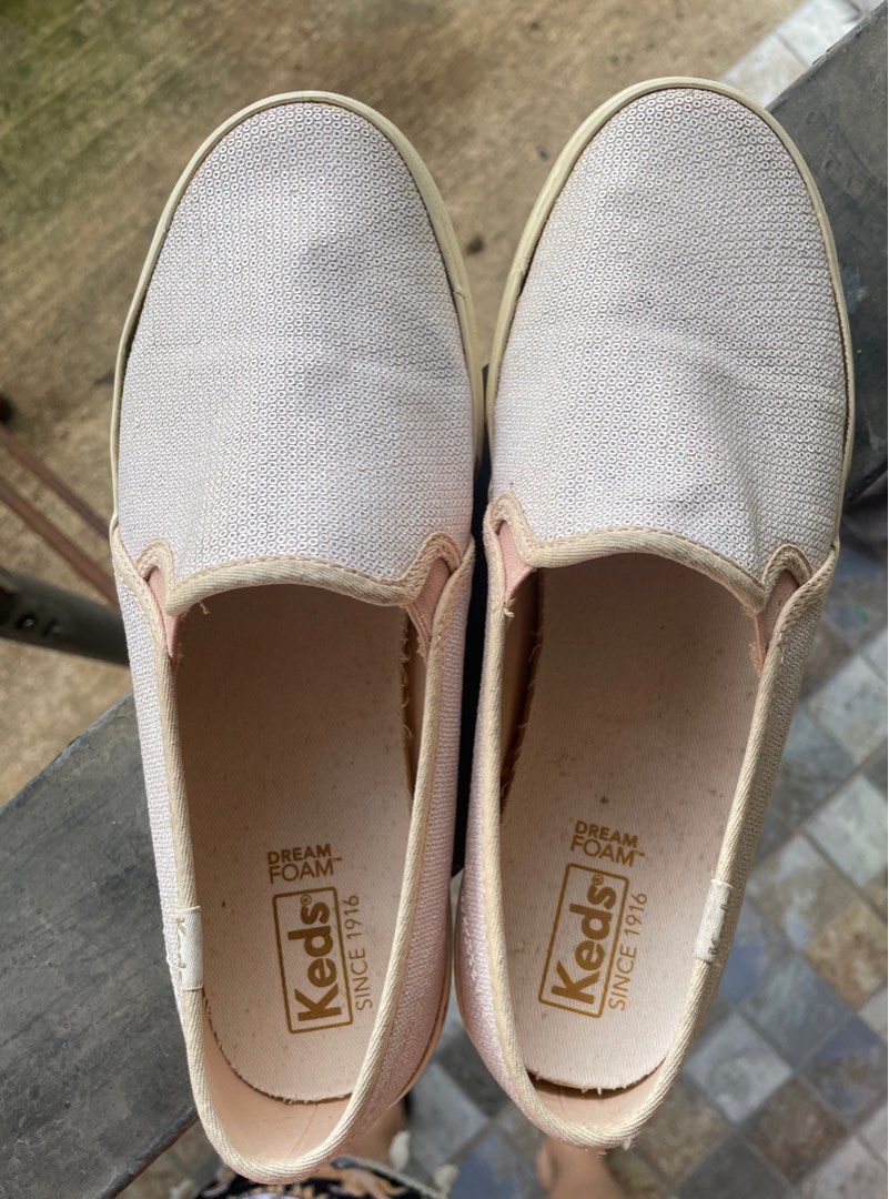 Keds Double Decker Mini Sequin Women s Sneakers Peach Women s Fashion Footwear Sneakers on Carousell