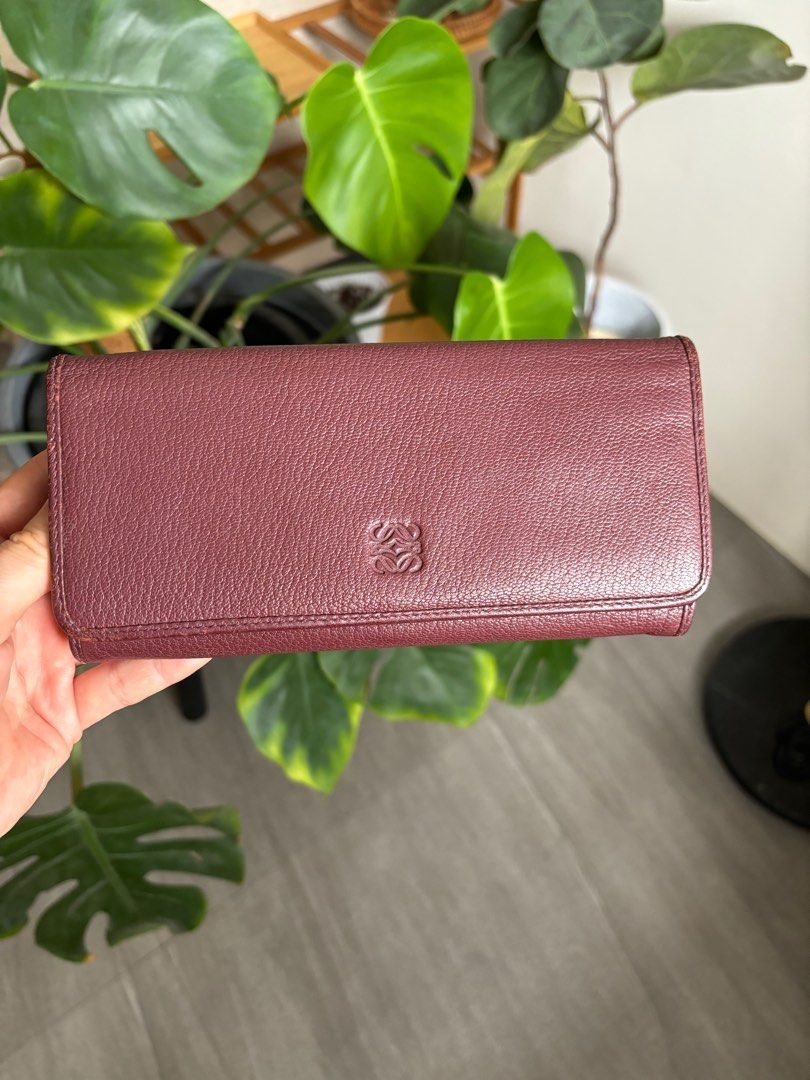 Loewe Continental Wallet Maroon Oxblood