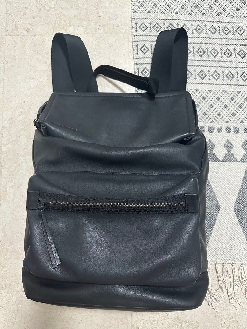 Mandarina Duck black leather backpack