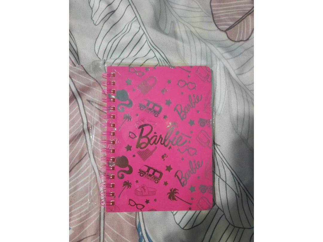 Miniso Barbie Notebook (Category: Stationery & School Supplies) located in Legazpi City. Submitted by alyblueberyl (Listing ID 1270189868, Image 1). Description: Brandnew No flaw 14x10 inch Location: Legazpi City, Albay.