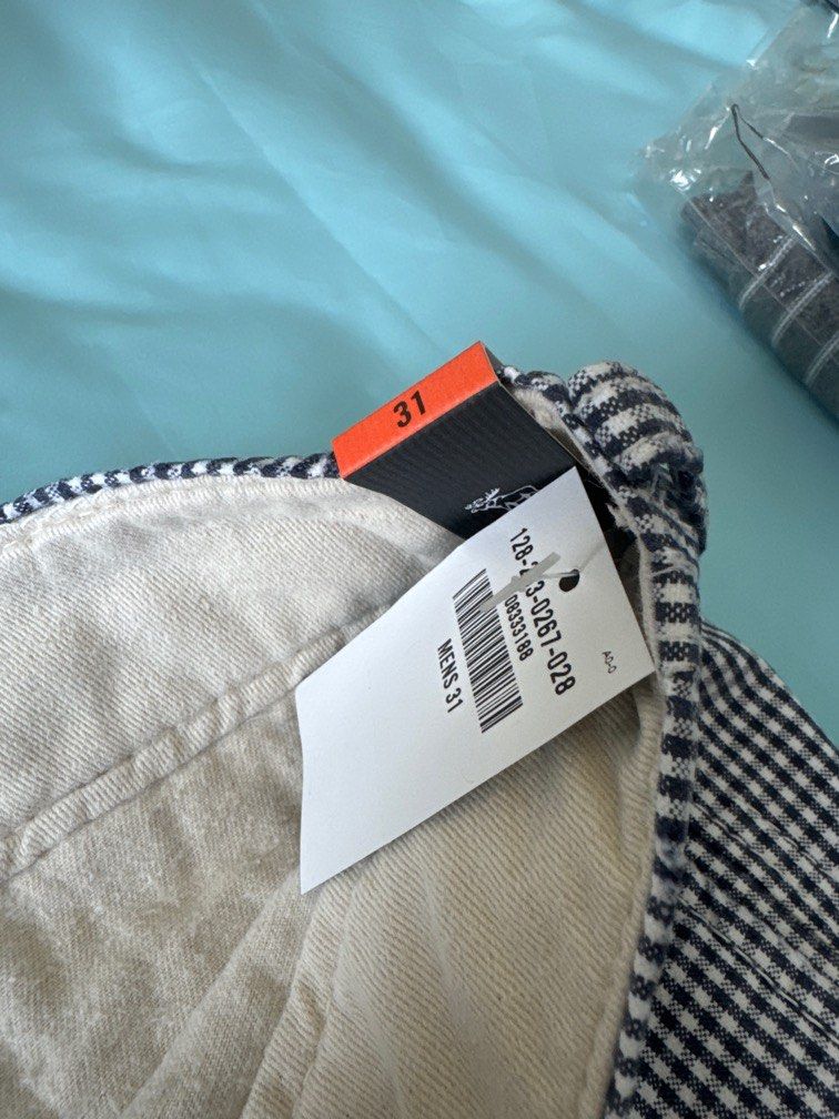 New Abercrombie & Fitch Shorts 31” Checkers Navy White US A&F Pants, 男裝