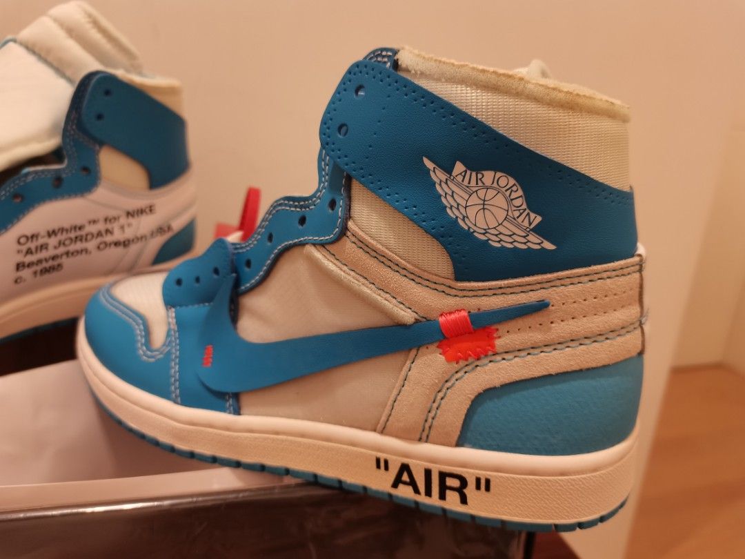 NIKE OFF WHITE AIR JORDAN 1 RETRO HIGH OG UNC BLUE Carousell