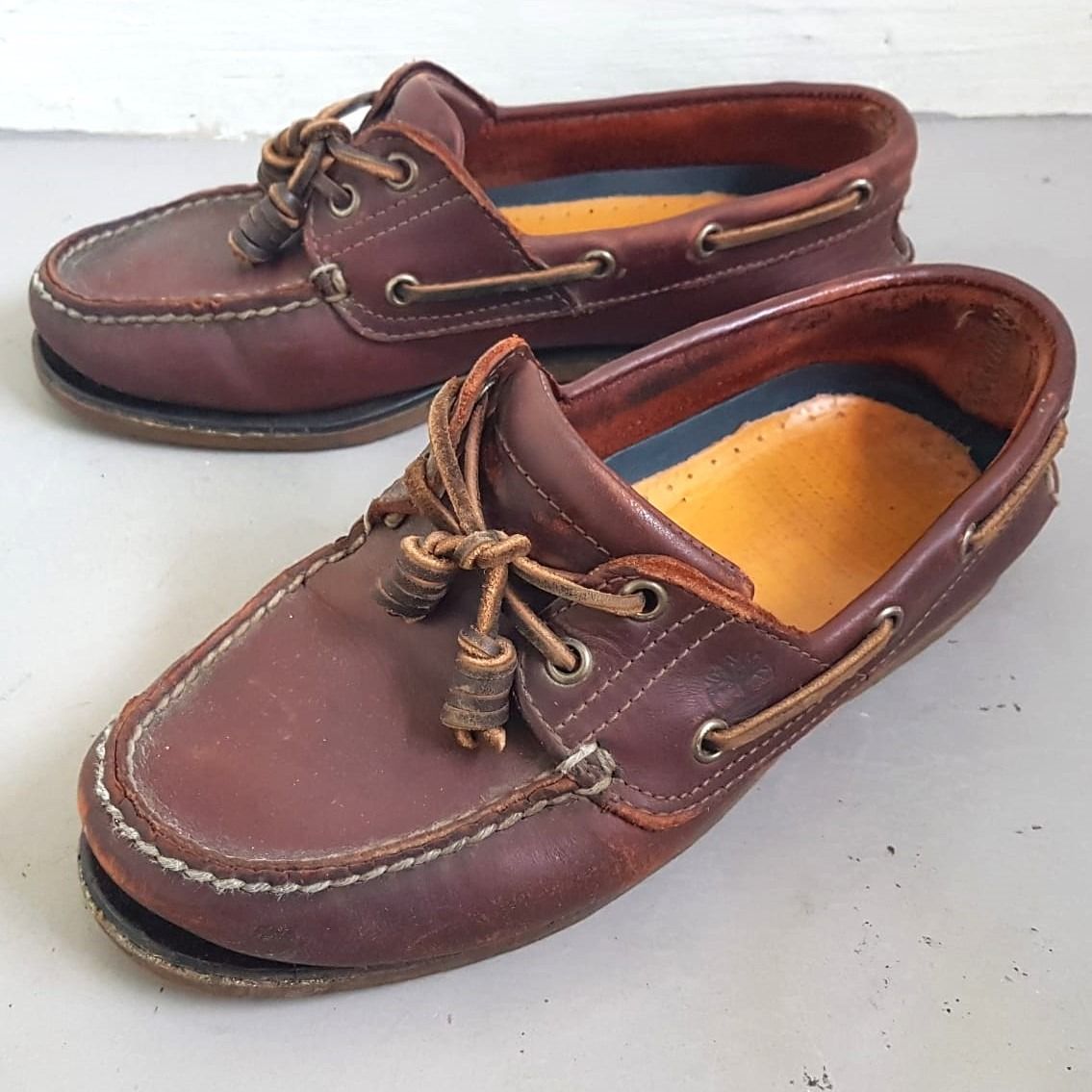 Original TIMBERLAND 2 Eye Boat Shoes US 6.5 UK 6 EU 39.5 Designer Loafers Moccasins Timeless Classic Cool Slip On Trendy Sliders Nubuck