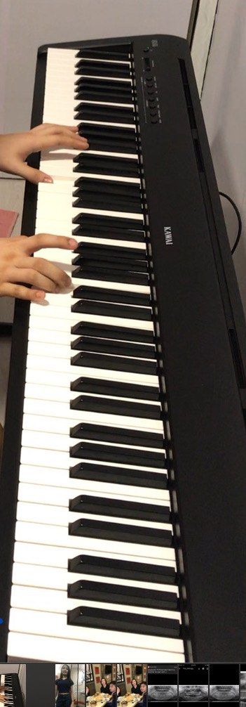 Piano keyboard 88keys set (Category: Musical Instruments) located in San Juan City. Submitted by jras647 (Listing ID 1325533868, Image 1). Description: KAWAI ES110 digital piano w/sustain pedal, music rest and double X stand .