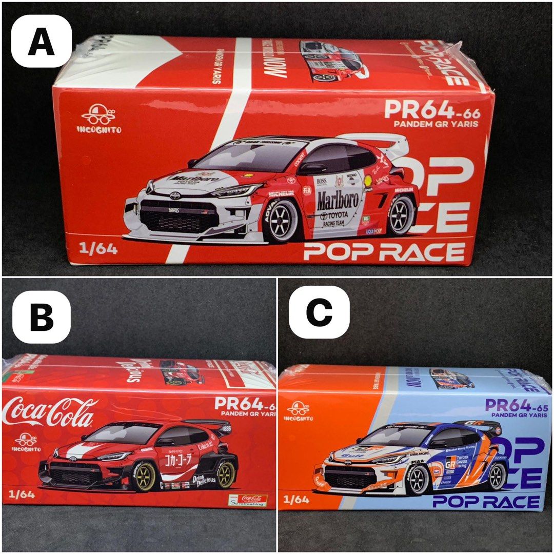 POP RACE 1/64 PR64-64 65 66 Pandem GR Yaris 萬寶路Gulf cola