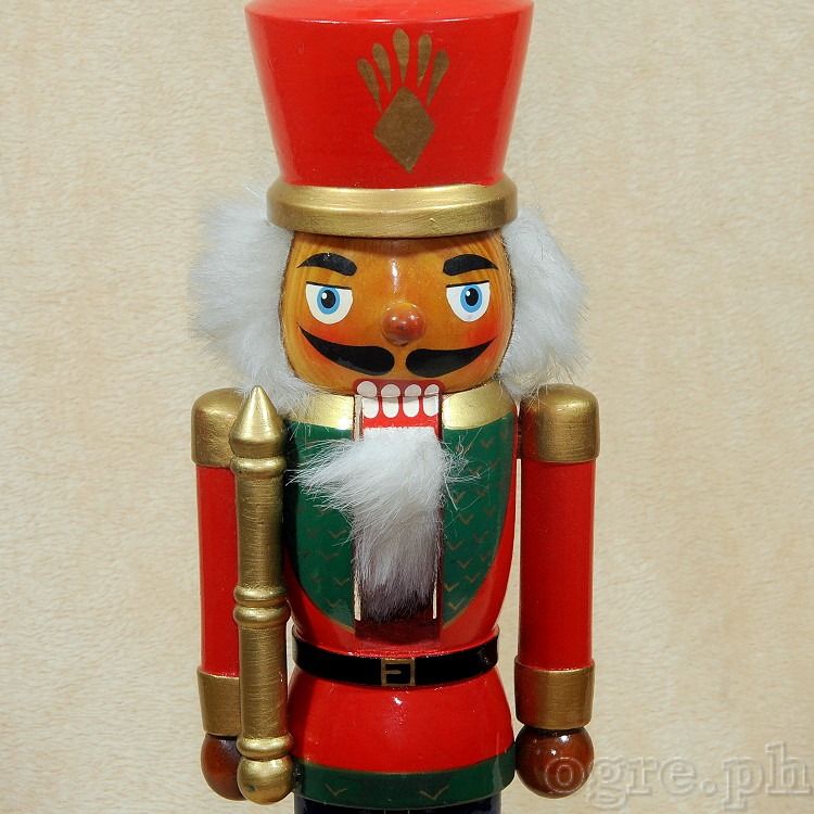 Rare Vintage Decorative Nutcracker Soldier with Scepter (14” Tall) (Category: Vintage Collectibles) located in Mandaluyong City. Submitted by ogre.ph (Listing ID 1325621617, Image 2). Description: Beautiful large handcrafted nutcracker soldier with scepter, standing 14 inches tall. A well-made piece with striking detail and impressive size, this lovely wooden nutcracker features a uniformed soldier in red tunic, replete with a ceremonial hat with