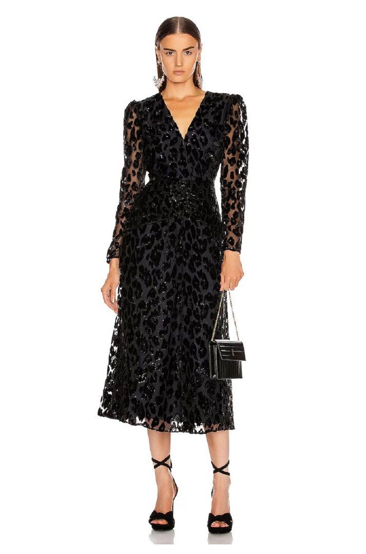 self portrait metallic leopard mini dress Leopard Wrap Self Portrait Metallic Leopard Mini Dress Self-Portrait Metallic Leopard Mini Dress Black