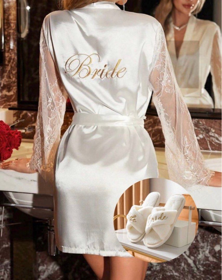 Bride robe and slippers online