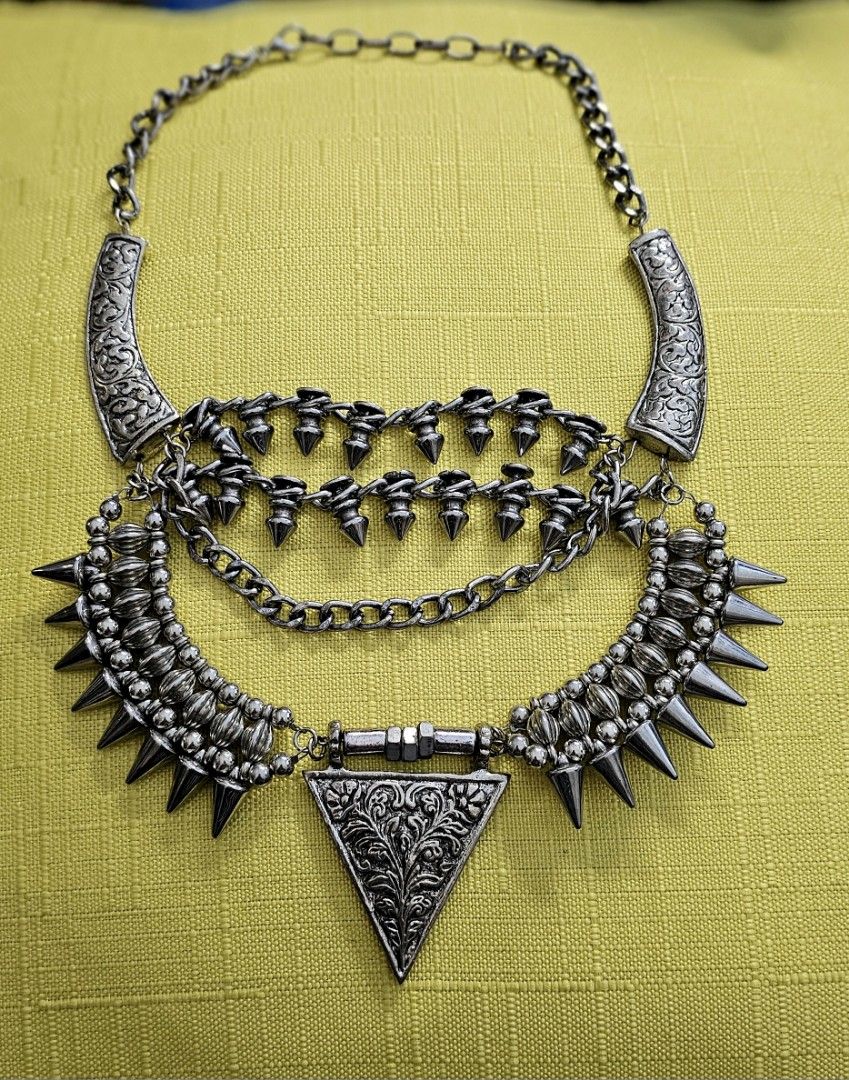 Metal Statement Necklace For Rock theme parties and DnD