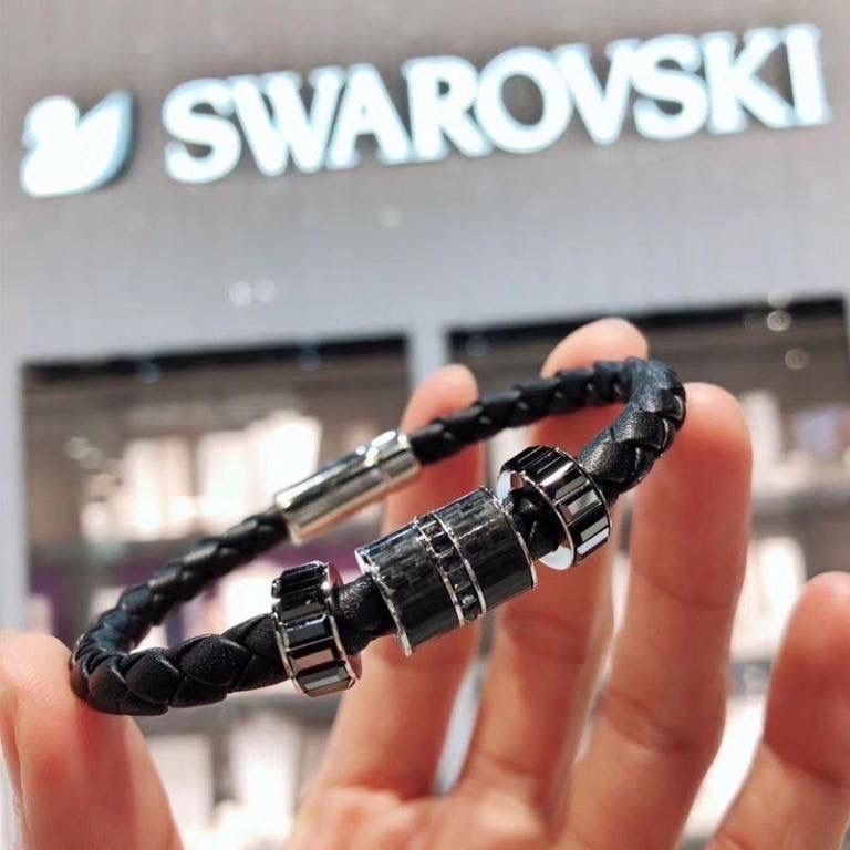 Swarovski mens leather bracelet top
