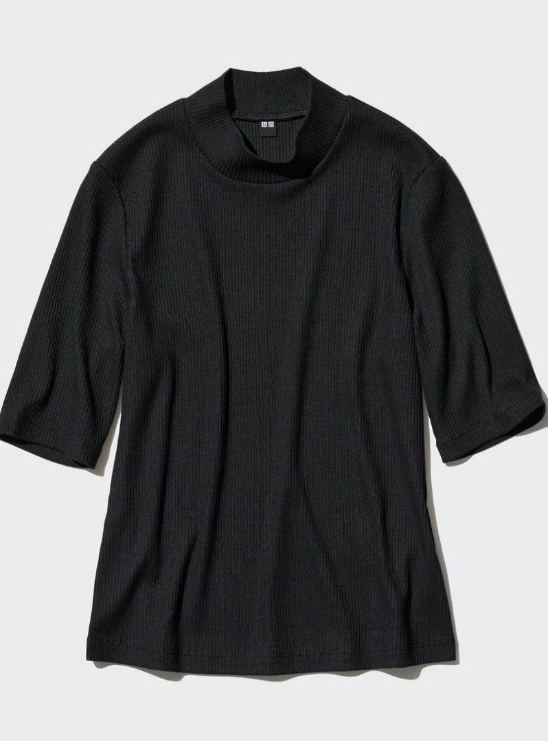 Uniqlo ribbed high neck half sleeve new arrivals