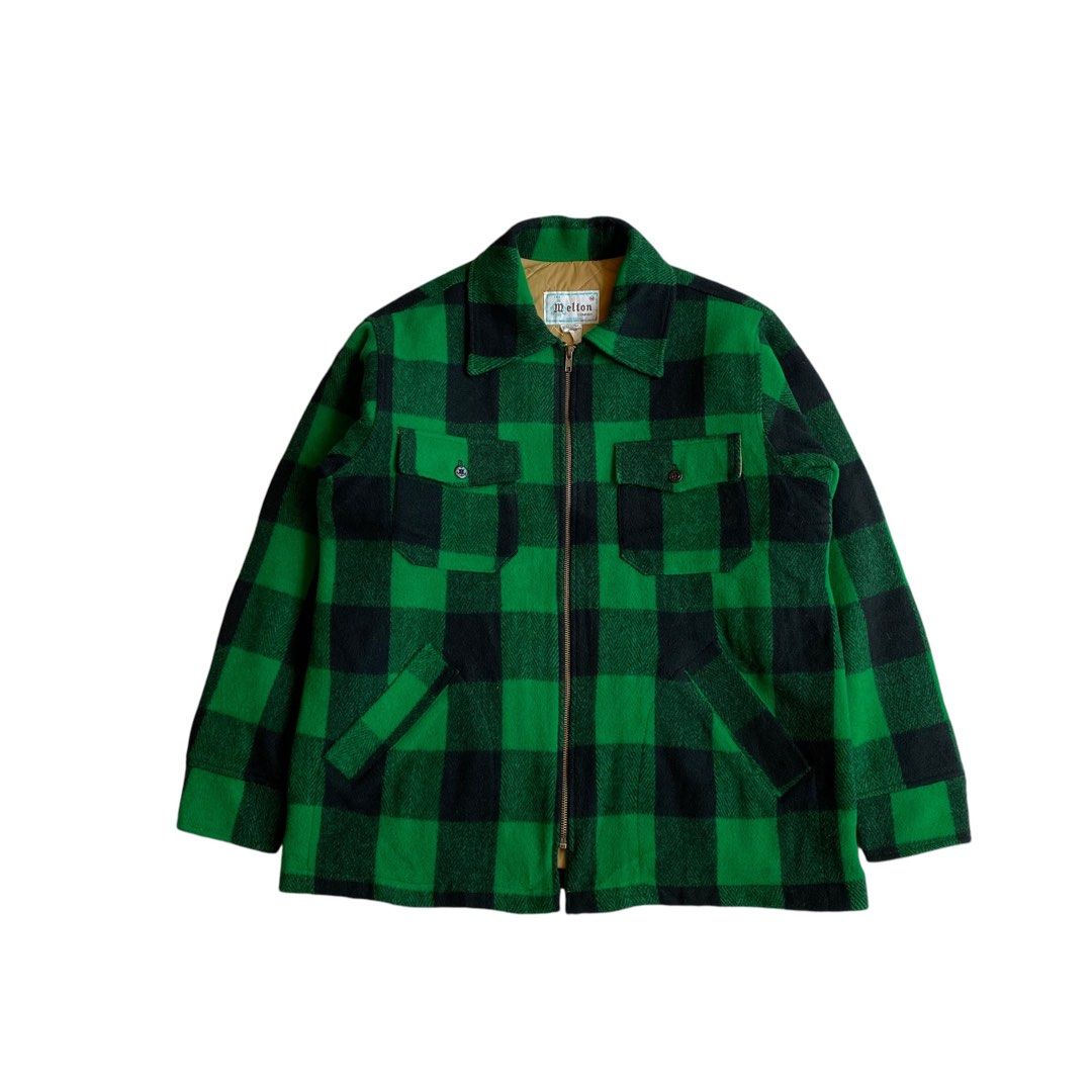 Carrier Company Jacket Tartan Wool Melton Plaid Coach Jacket