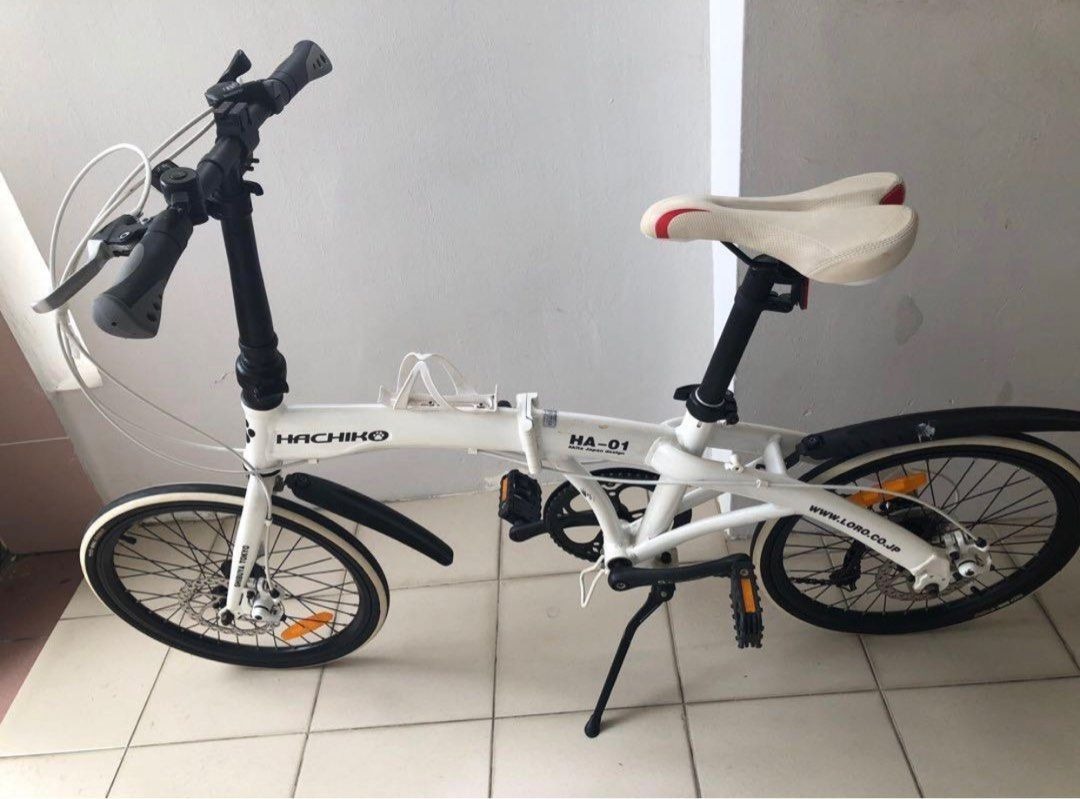 Japan Folding Bike White ?Hachiko HA-03 Aluminium Foldable Bicycle 14 Inch  Wheel Japan