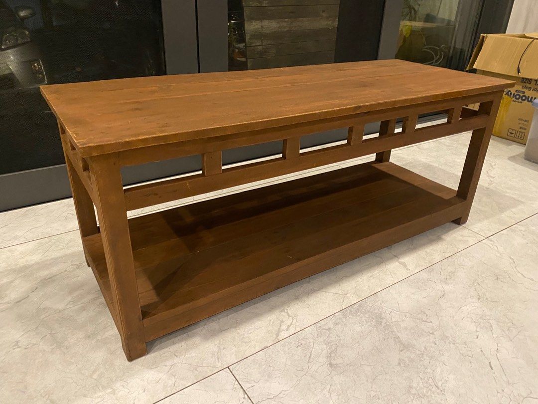 Wooden Shoe Rack Bench Wood (Category: Shelves, Cabinets & Racks) located in Pasig City. Submitted by cjohanson (Listing ID 1325601191, Image 1). Description: Shoe Rack Bench 100x38x40.5cm L W H 39.25x15x15.75in Matte Finish Wood, not laminated Sturdy (i’m around 95kg and can hold me) .