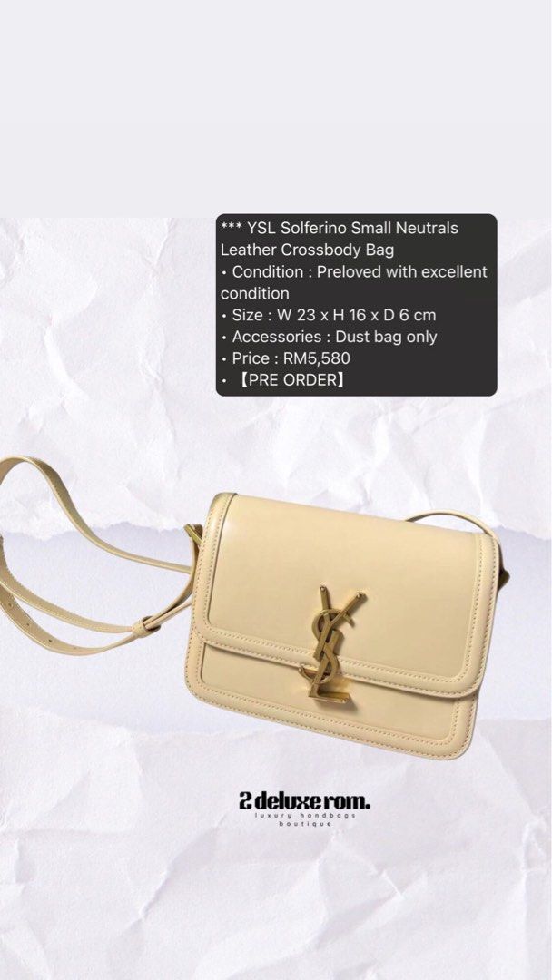 YSL Solferino Small Neutrals Leather Crossbody Bag FIXED PRICE