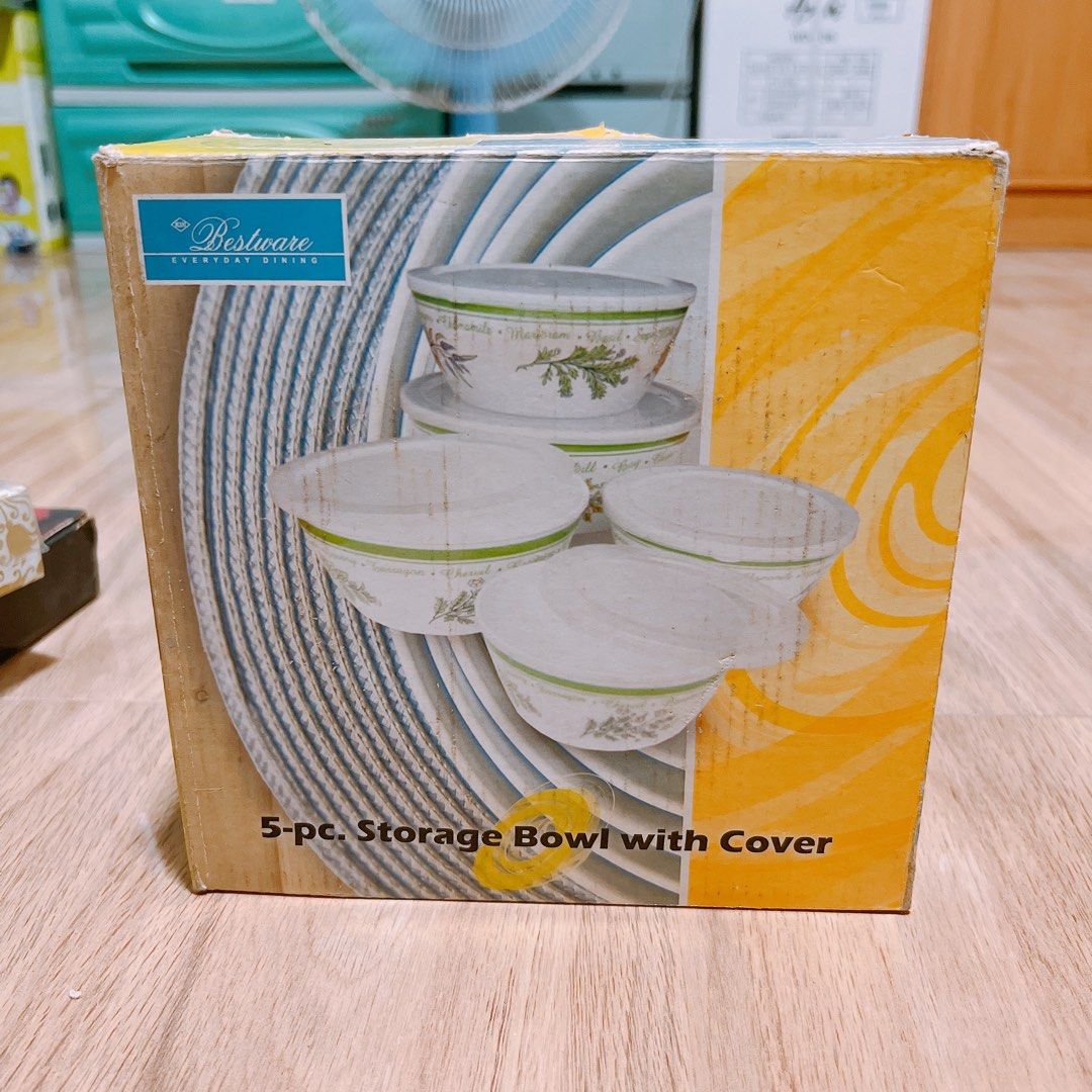 5 piece Storage Bowl with Cover (Category: Food Organization & Storage) located in Manila. Submitted by punini (Listing ID 1325750203, Image 1). Description: LAST PRICE NA PO Brand New RFS: decluttering Opened just to take pictures MOP: Gcash/Bank Deposit Courier: J&T / Lalamove (within Manila) Shipping shouldered by buyer Meetup: Mall of Asia.