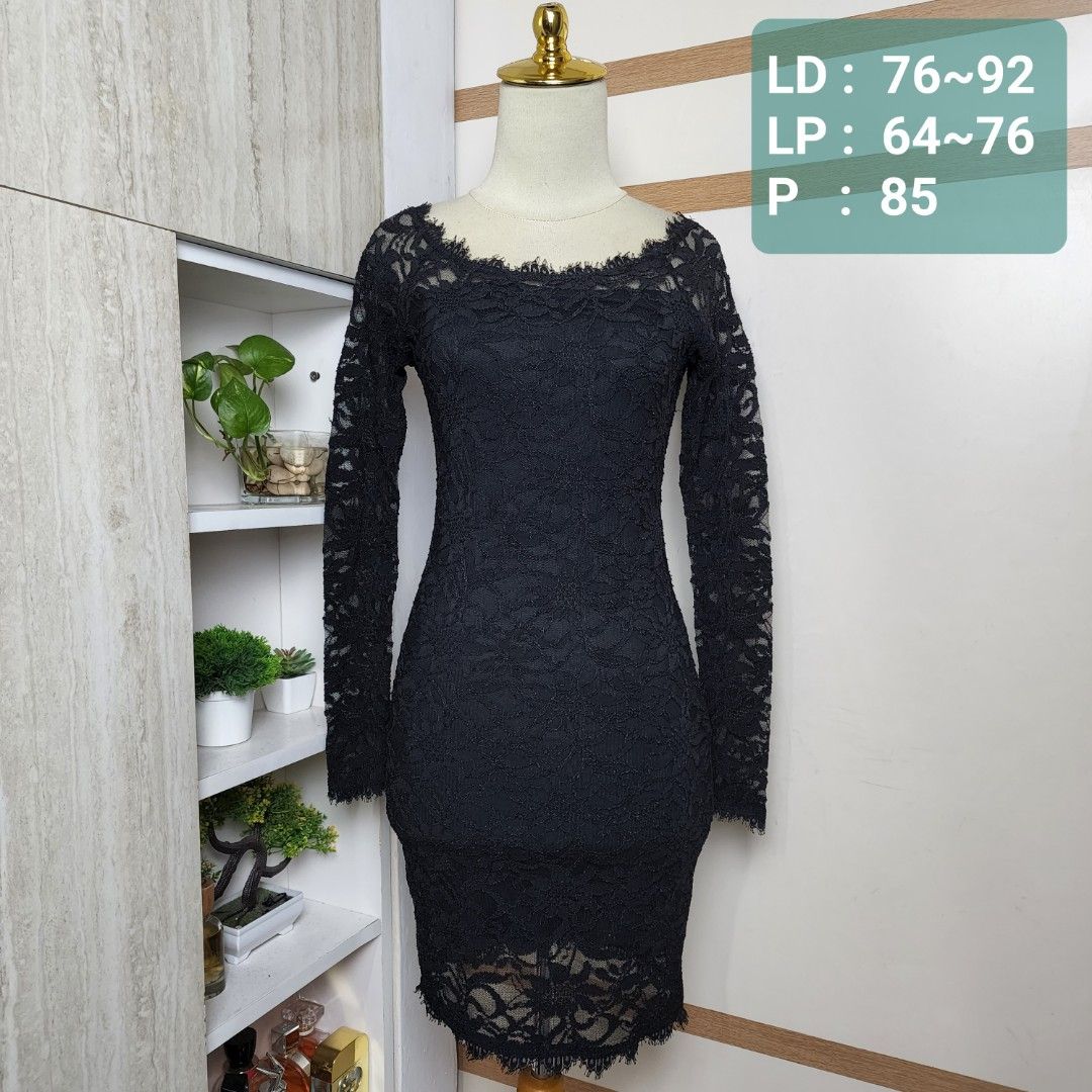 lace cocktail evening dress Elegant Black Short Sleeve Midi Lace Cocktail Dress - 3XL main image 0
