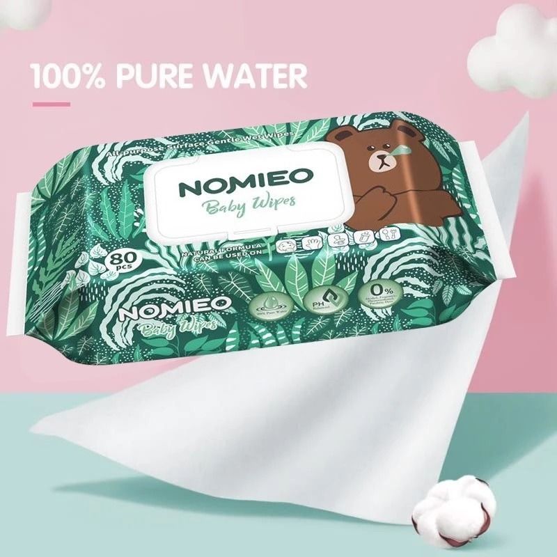 [80s x 12 packs] Nomieo Wet Tissues Baby Wet Wipes Cap Version Gentle ...