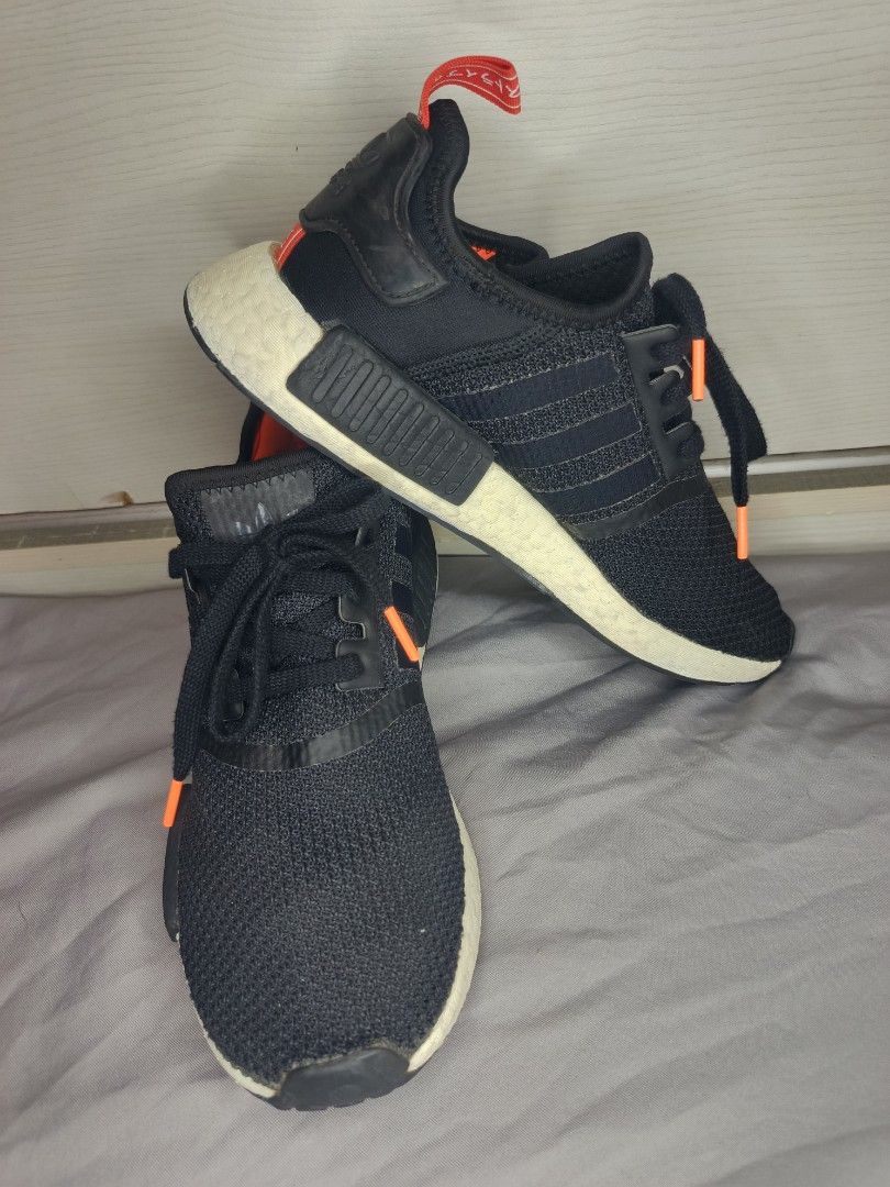Adidas NMD R1 core black Solar Orange Men s Fashion Footwear Sneakers on Carousell