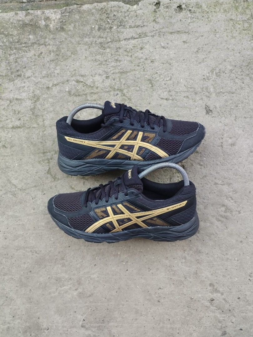 Asics GeL-Contend 4 'black Gold' (Category: Sneakers) located in Cavite. Submitted by martjohn (Listing ID 1325726620, Image 1). Description: Asics GeL-Contend 4 'black Gold' Us 8 / Cm 26 Good condition Check details Good 1500.