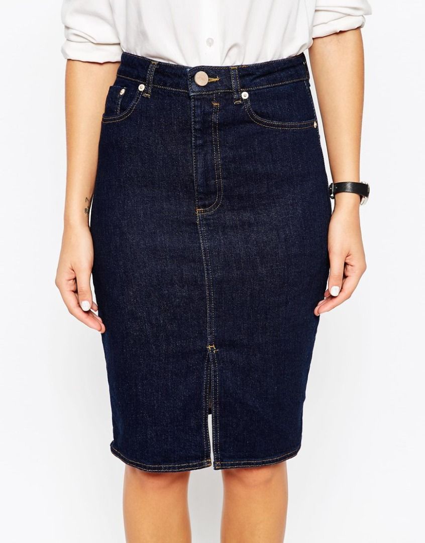 Denim pencil skirt asos clearance