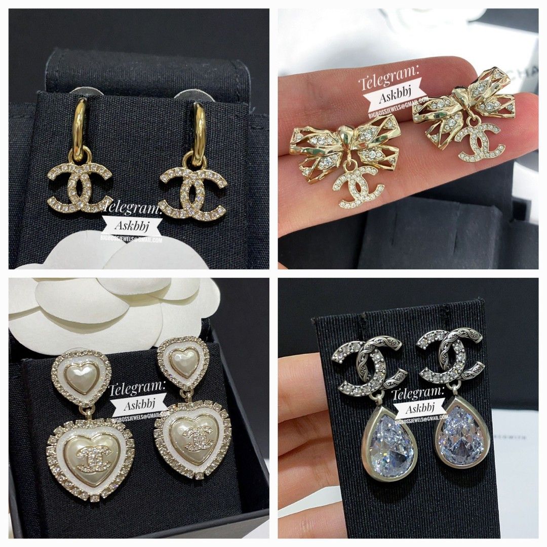 Chanel ribbon earrings online
