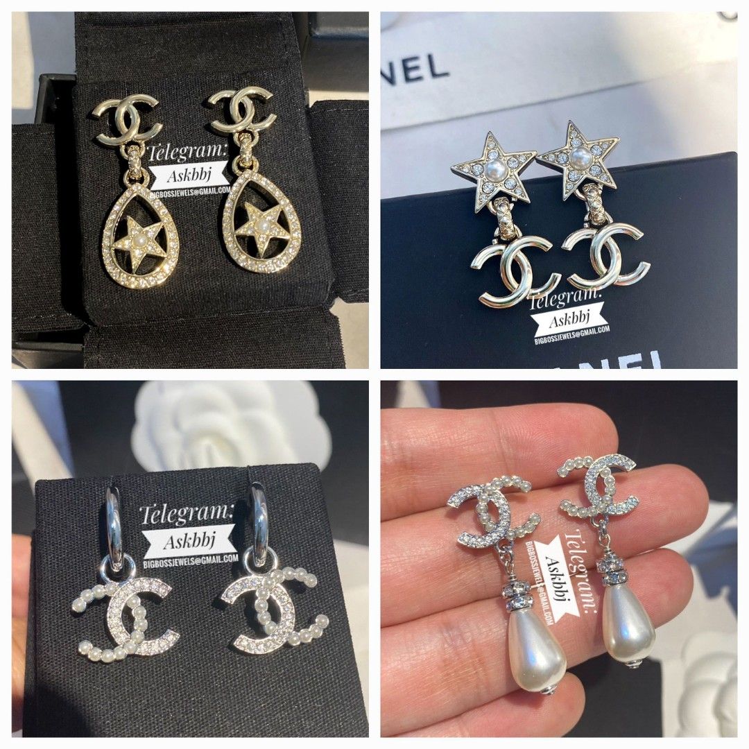 Plain chanel earrings clearance