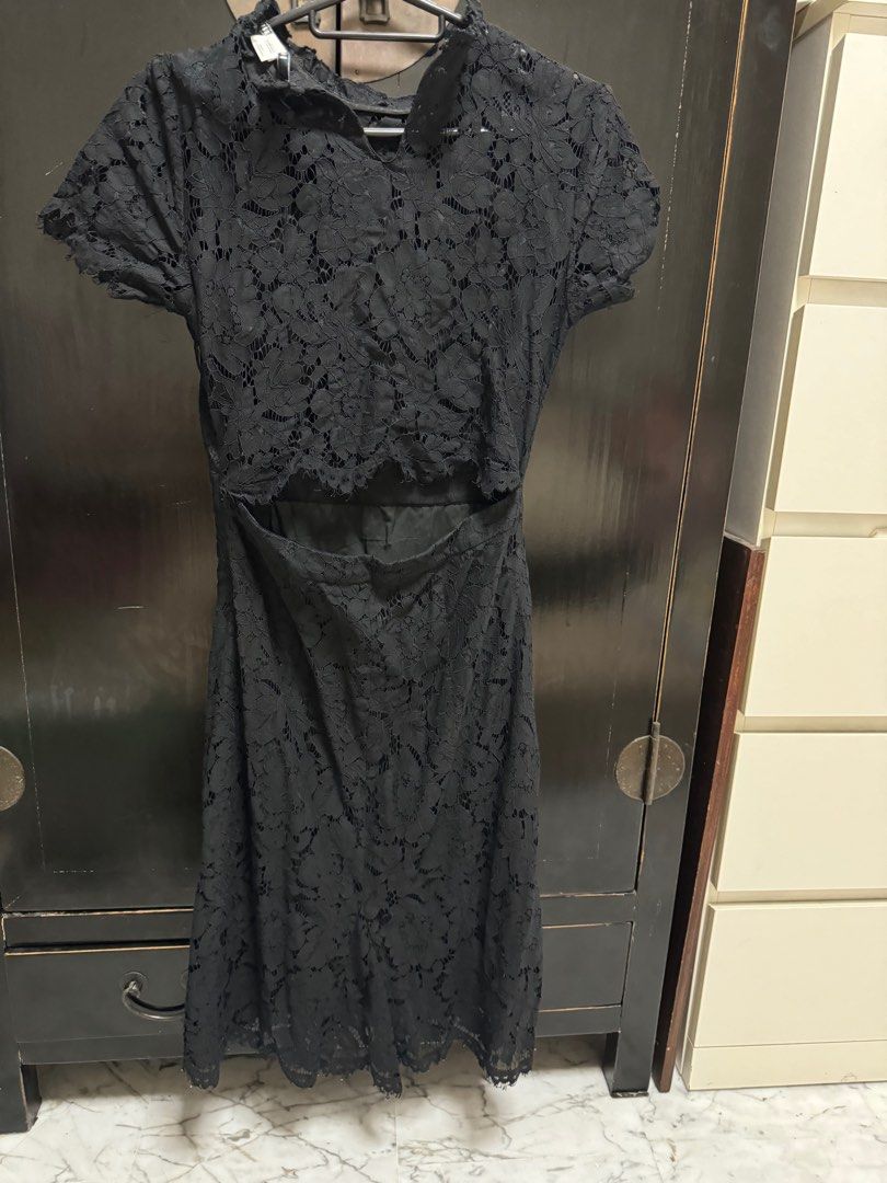 knee length dresses for ladies Dress Maxi Lace black "VONNE"  DVNT