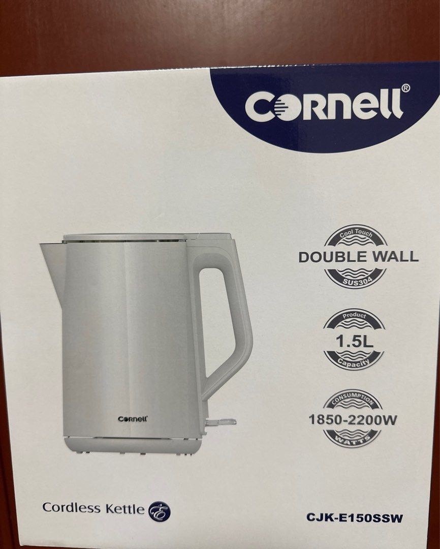 BNIB] White Cornell Cordless Kettle (CJK-E150SSW), TV Home