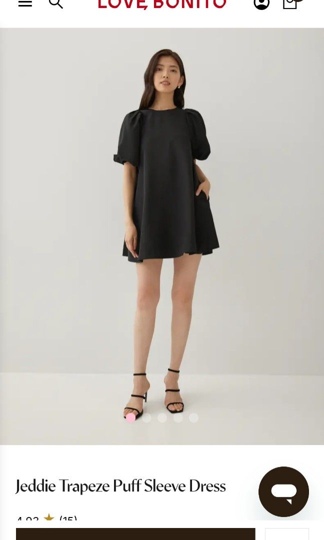 BNWOT Jeddie Puff Sleeved Trapeze Mini Dress in Black XL, Women's Fashion,  Dresses & Sets, Dresses on Carousell