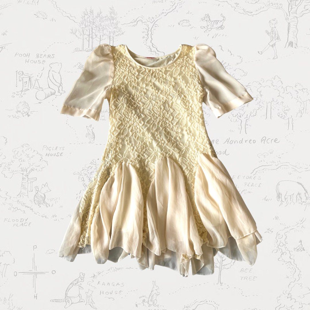 coquette lace mini dress (Category: Dresses) located in Consolacion. Submitted by fadedruby (Listing ID 1325627641, Image 1). Description: condition: 7/10 has a pen mark on the sleeve and brown spots on the neckline and sleeves due to storage (isn’t noticeable from afar) best fits xs-s length: 26 inches width: 11 inches mop: gcash mod: j&t express sf will be shouldered by the buyer.