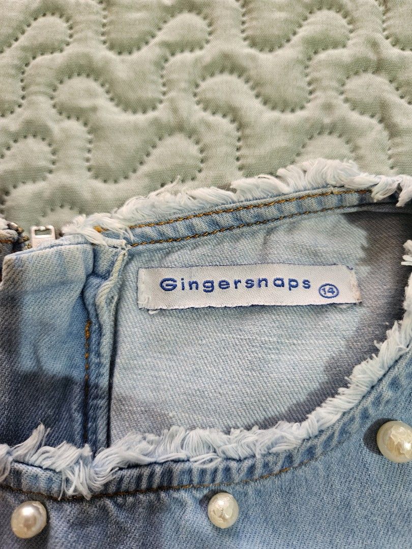 Denim Dress for Kids (Category: Babies & Kids Fashion) located in Manila. Submitted by closetcollection.ph (Listing ID 1325680810, Image 3). Description: RFS: Decluttering Like New. Denim Fabric, fits 12-14 yrs old girls. See stain at the last pict. Alrdy has stain when I bought this at Gingersnaps. Bust: 31in / Waist 33in / Length 29in.