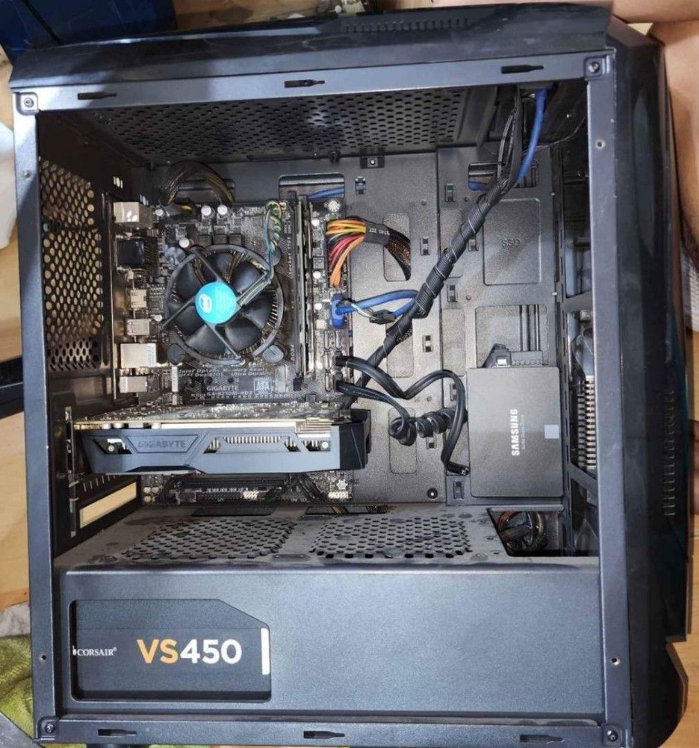 DESKTOP I3 7th Gen INTEL GTX 1050Ti PC CPU COMPUTER (Category: Desktops) located in Caloocan City. Submitted by mrmeaper41215 (Listing ID 1325665840, Image 2). Description: Selling Desktop Unit Specs: CPU: Intel Core i3-7100 @ 3.9 GHz GPU: GIGABYTE NVIDIA GeForce GTX 1050 Ti 4 GB DDR5 Motherboard: GIGABYTE B250M-HD3-CF RAM: 16GB (8x2) 1x 8GB CRUCIAL BALLISTIX SPORT DDR4 2400MHZ 1x 8GB TEAM GROUP DDR4 2400MHz SSD : 250 GB Samsung SSD 850 EVO PSU: 