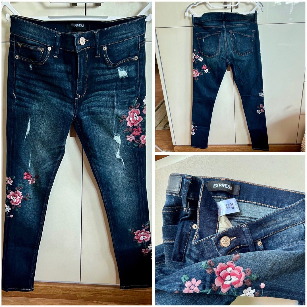 Express mid rise stretch jean leggings cheap