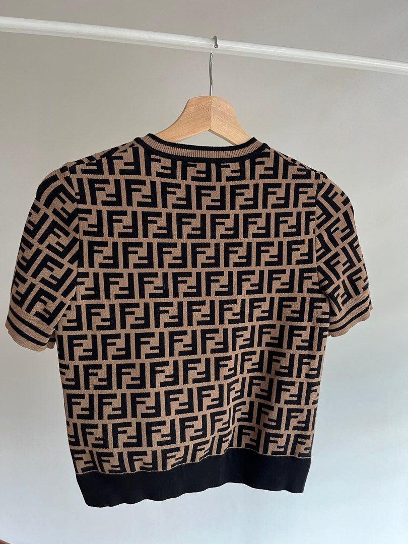 Fendi logo knit top store