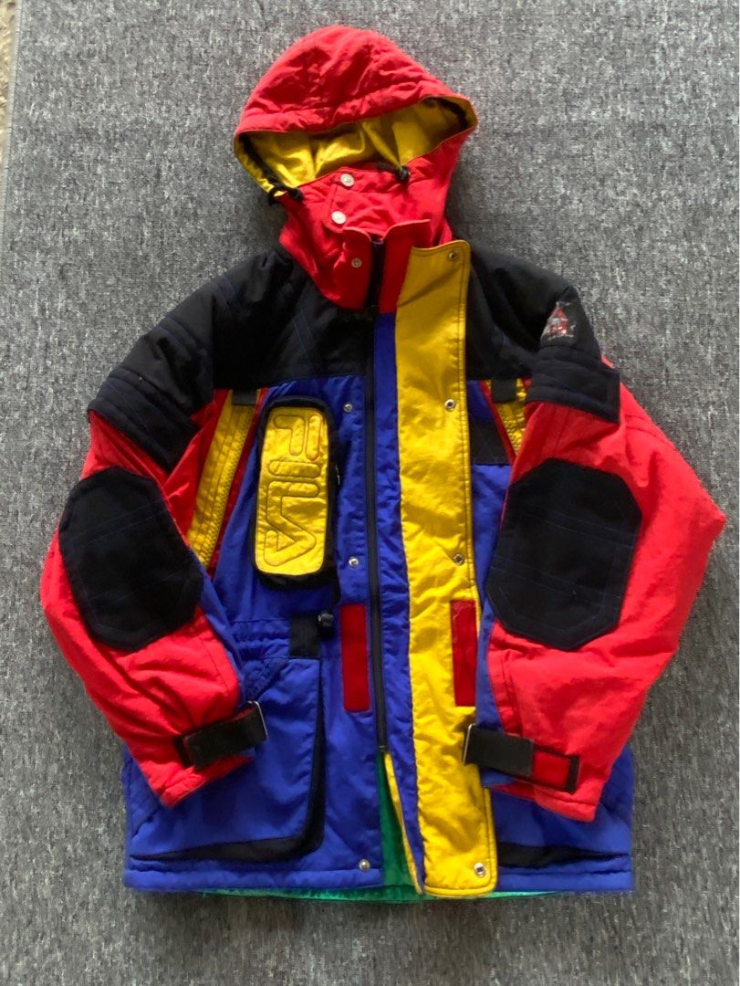 FILA COLOR BLOCK JACKET VTG Fesyen Pria Pakaian Atasan di Carousell