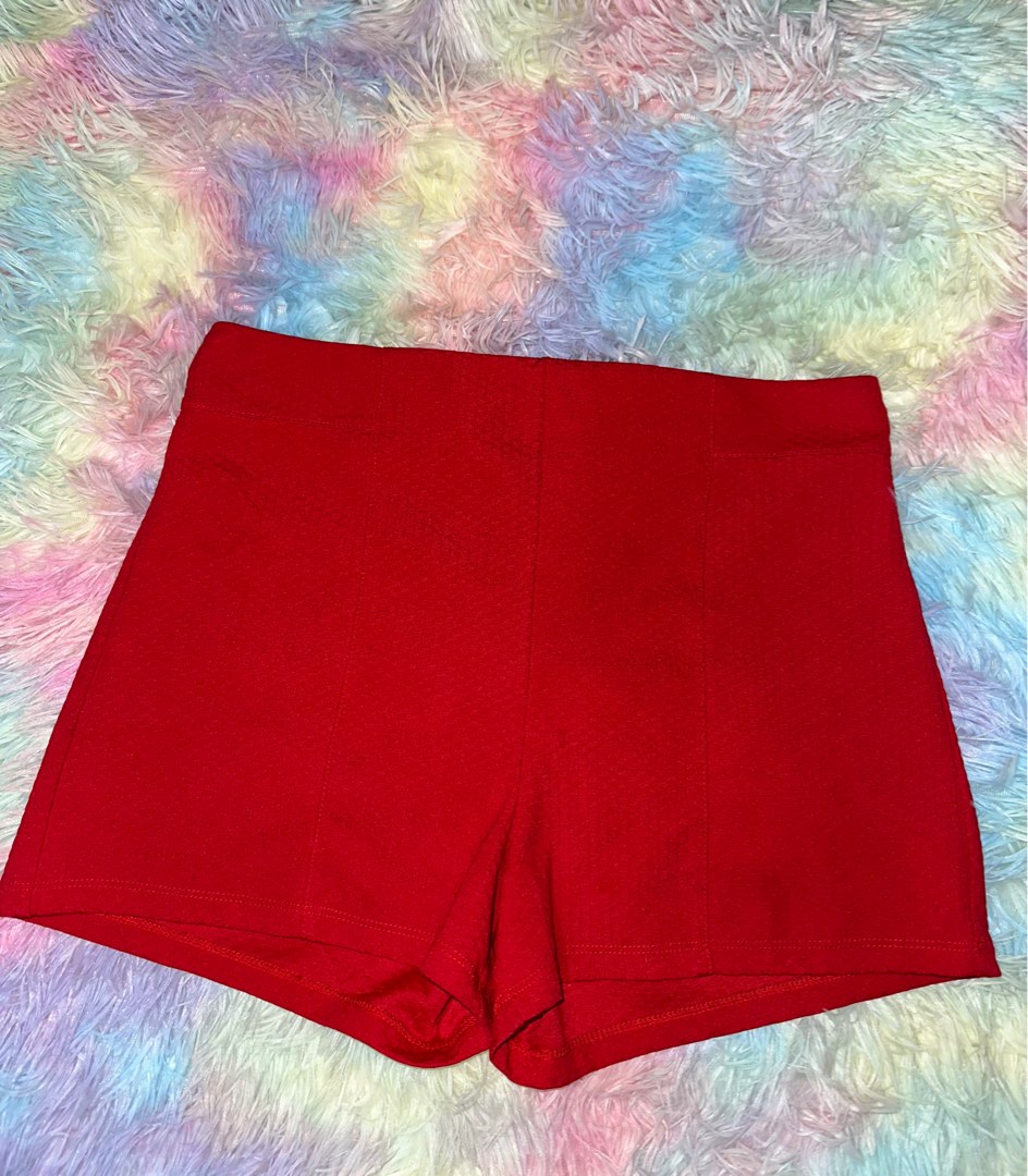 Forever 21 Red Hi Rise Trouser Shorts Women s Fashion Bottoms Shorts on Carousell