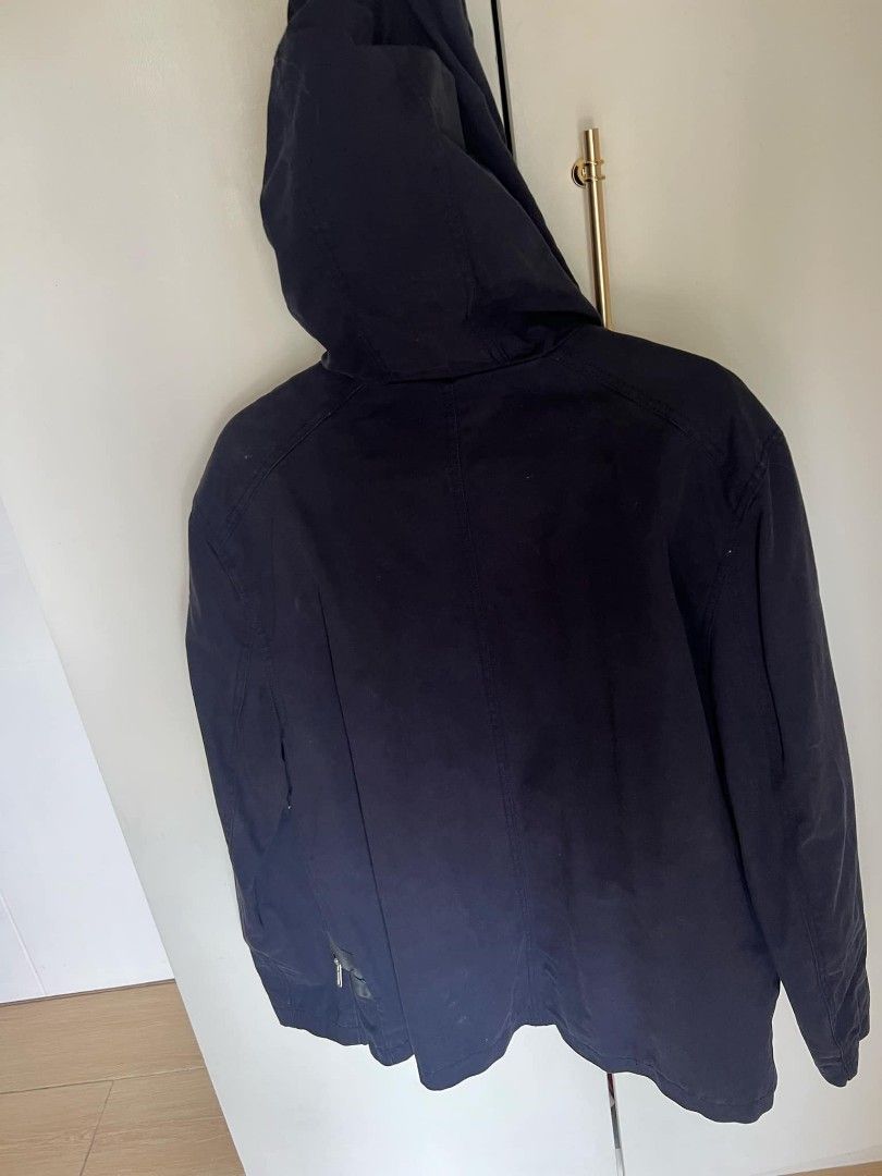 Jacket (Category: Coats, Jackets and Outerwear) located in San Fernando. Submitted by fityrion (Listing ID 1325624549, Image 3). Description: Enjeolon Jacket with hood Navy blue Used once Size medium from 1100 to600.