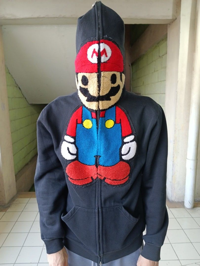 Jacket zip Hoodie Baby Milo x Super Mario Bros Fesyen Pria Pakaian Baju Luaran di Carousell