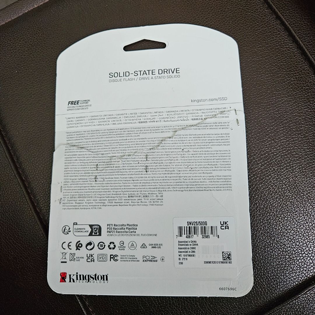 KINGSTON NV2 NVMe M.2 500GB (Category: Hard Disks & Thumbdrives) located in Manila. Submitted by cool_richardcl (Listing ID 1325690530, Image 1). Description: This item was never used since not compatible with my motherboard. Bought in Octagon for 2.8k.