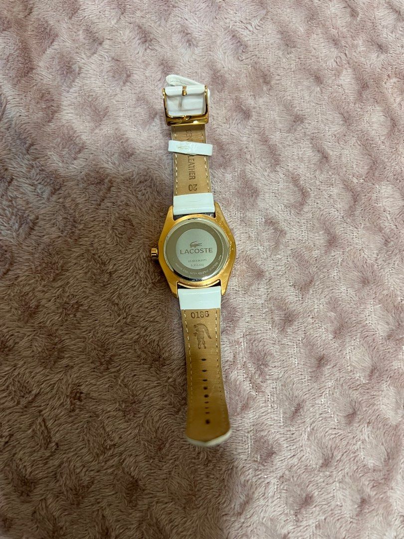 Lacoste Wrist Watch - White & Gold (Category: Women's Watches) located in Taguig. Submitted by sharvs_vsv (Listing ID 1325741763, Image 3). Description: Authentic from US. With minor flaw (see photo) Used twice..