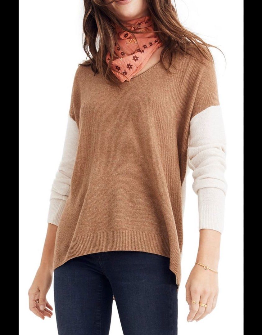 Madewell Kimball Wool Alpaca Blend Colorblock Sweater Size Small Women s Fashion Tops Longsleeves on Carousell