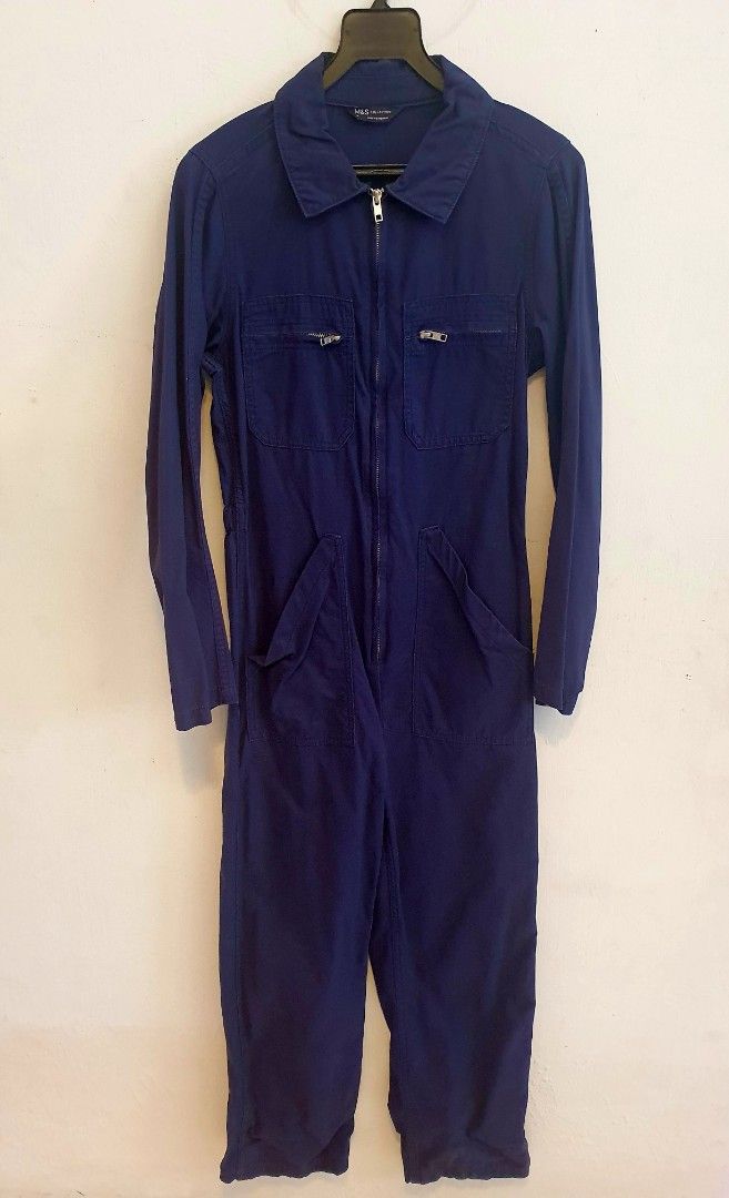 Marks Spencer Navy Ankle Grazer Utility Jumpsuit UK8